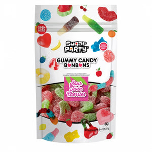 Sugar Party Sour Twin Cherries Gummy Candy 6 oz. Bag