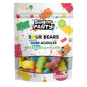 All City Candy Sugar Party Small Sour Bears Gummy Candy 6 oz. Bag- For fresh candy and great service, visit www.allcitycandy.com