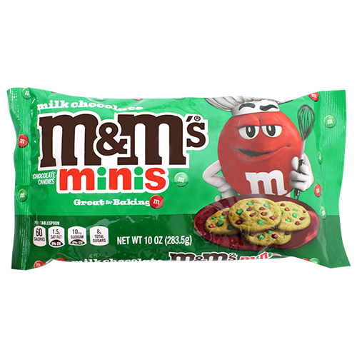 M&M Minis Christmas Baking Chips 10 oz. Bag - Visit www.allcitycandy.com for great candy, service and delicious treats