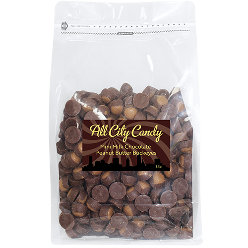 Mini Milk Chocolate Peanut Butter Buckeyes - 3 LB Bulk Bag - All City Candy