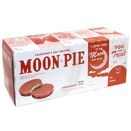 Mini Strawberry Moon Pie Valentine's Edition 12 oz. Box - Visit www.allcitycandy.com for great candy, service and delicious treats.