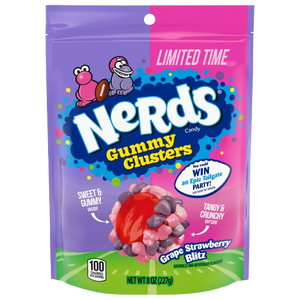 Nerds Clusters Limited Edition Grape Strawberry Blitz 8 oz. Bag