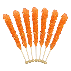 All City Candy Orange Rock Candy Crystal Sticks - Tub of 36 Rock Candy Espeez For fresh candy and great service, visit www.allcitycandy.com