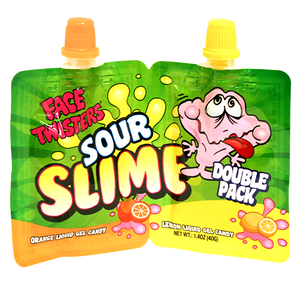 For fresh candy and great service, visit www.allcitycandy.com - Face Twister Sour Slime Double Pack Series 2 Assorted 1.4 oz.