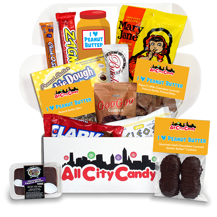 I Love Peanut Butter $30 Assortment Box - For fresh candy and great service, visit www.allcitycandy.com