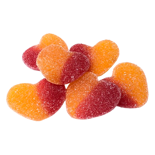 All City Candy Peach Hearts Gummi Candy - 4.4 LB Bulk Bag Valentine's Day Vidal Candies For fresh candy and great service, visit www.allcitycandy.com