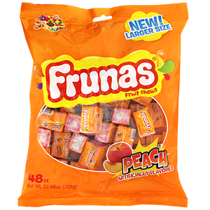 Albert's Frunas Peach 48 count Bag 27.08 oz.- Visit www.allcitycandy.com for great candy, service and delicious treats.