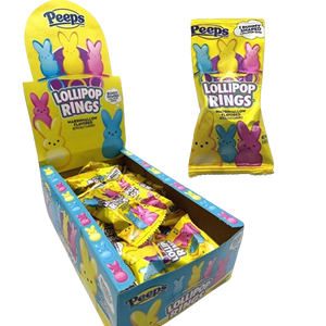 Peeps Bunny Shaped Assorted Lollipop Ring. - Visit www.allcitycandy.com for great candy and delicious treats!