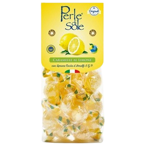 Perle di Sole Original Lemon Hard Candy 7 oz Bag  -  For fresh candy and great service, visit www.allcitycandy.com