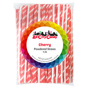 Powdered Candy Straws Cherry Bulk Bag - For fresh candy and great service, visit www.allcitycandy.com