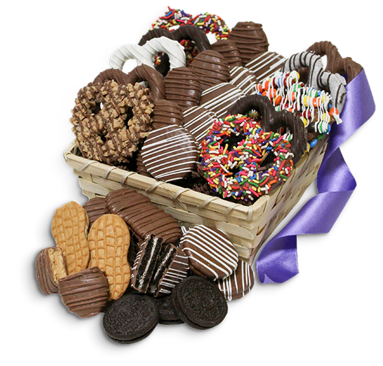 For fresh candy and great service, visit www.allcitycandy.com - Pretzel Party Gourmet Chocolate Covered Treats Gift Basket