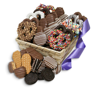 For fresh candy and great service, visit www.allcitycandy.com - Pretzel Party Gourmet Chocolate Covered Treats Gift Basket