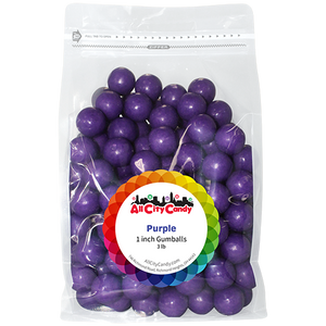 All City Candy 1" Purple Gumball Grape 3 lb. Bulk Bag