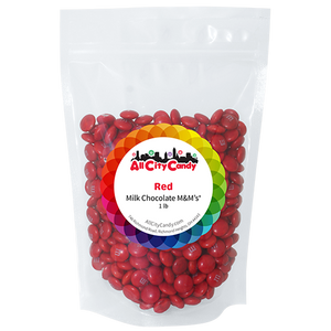 M&M Milk Chocolate Red 1 lb. Bulk Bag - All City Candy M&M Milk Chocolate Red 1 lb. Bulk Bag - All City Candy