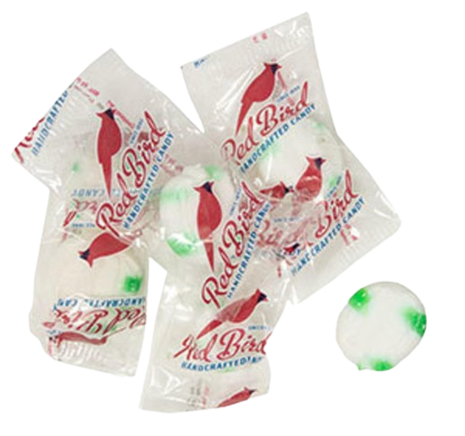 Red Bird Wintergreen Candy Puffs 4 oz. Bag - Visit www.allcitycandy.com for great candy and delicious treats! 