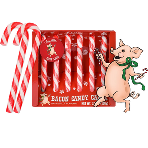 All City Candy Archie McPhee Old Fashioned Bacon Candy Canes - Box of 6 Prank Nasty For fresh candy and great service, visit www.allcitycandy.com