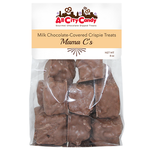 All City Candy's Chocolate Covered Rice Krispies Bites - 8 oz Package - For fresh candy and great service, visit www.allcitycandy.com