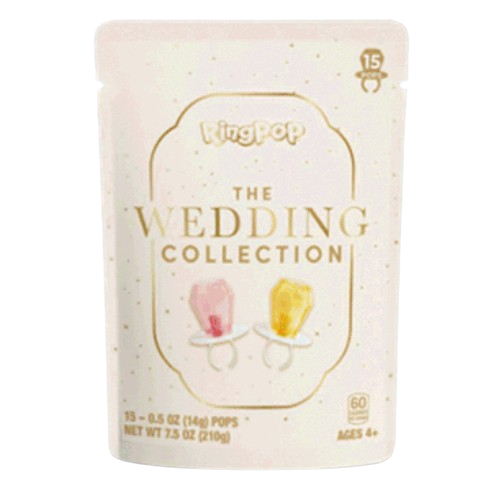 RingPop The Wedding Collection 15-piece pouch of lollipops on a clean white background.