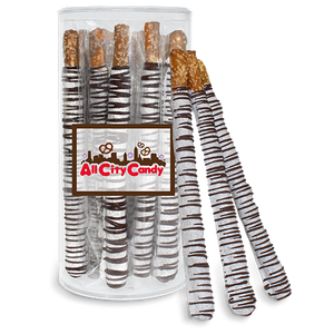 Cookies 'n' Cream Hand Dipped Pretzel Rods 12 pc. Tube - Visit www.allcitycandy.com for great candy, service and delicious treats.