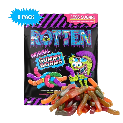 Rotten Original Gummy Worms 1.8 oz. Bag - For fresh candy and great service, visit www.allcitycandy.com