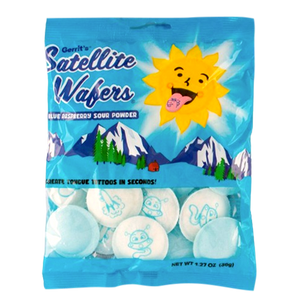 Gerrit's Blue Raspberry Satellite Wafers 1.27 oz. Bag - Visit www.allcitycandy.com for great candy, service and delicious treats! 
