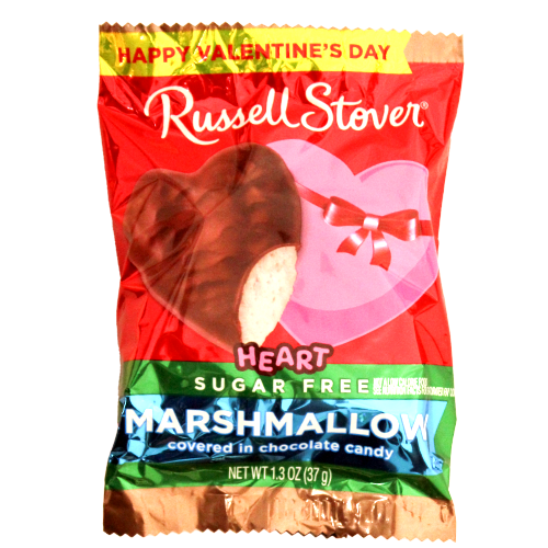 For fresh candy and great service, visit www.allcitycandy.com - Russell Stover Sugar Free Marshmallow Chocolate Covered Heart 1.3 oz.