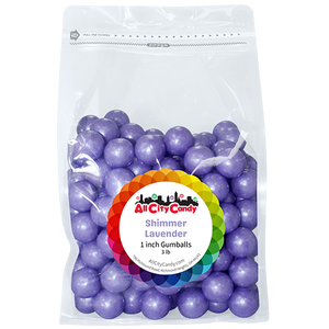 All City Candy 1" Shimmer Lavender Gumballs Tutti Frutti 3 lb. Bulk Bag - Visit www.allcitycandy.com for great candy and delicious treats!