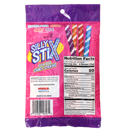 World's Silly Stix Straws 2.75 oz. Bag - All City Candy World's Silly Stix Straws 2.75 oz. Bag - All City Candy