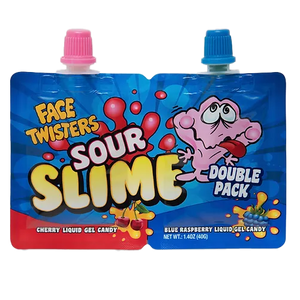 All City Candy Face Twisters Sour Slime Double Pack 1.4 oz- For fresh candy and great service, visit www.allcitycandy.com