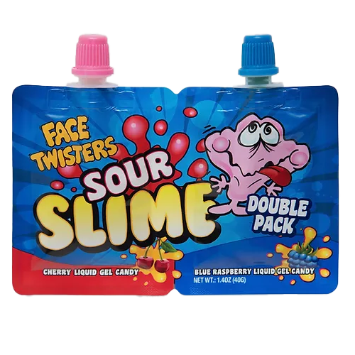 All City Candy Face Twisters Sour Slime Double Pack 1.4 oz- For fresh candy and great service, visit www.allcitycandy.com