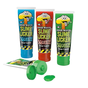 All City Candy Toxic Waste Slime Licker Squeeze Candy 2.47 oz. Tube Sour Candy Dynamics For fresh candy and great service, visit www.allcitycandy.com