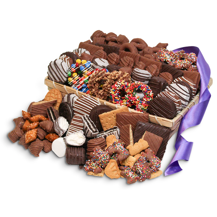 For fresh candy and great service, visit www.allcitycandy.com - Snack Basket Gourmet Chocolate Covered Treat Gift Basket