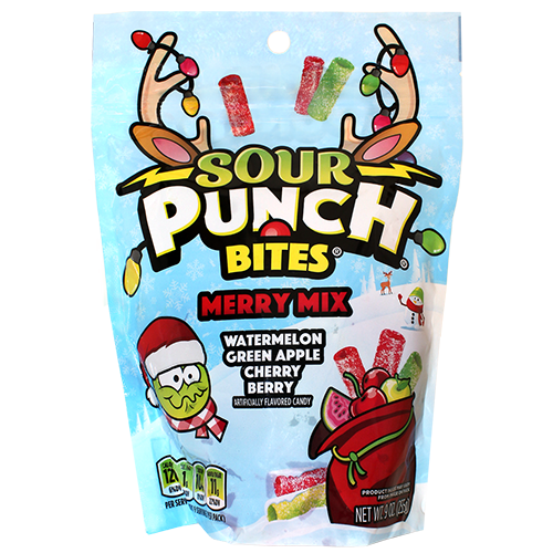 Sour Punch Merry Mix 9 oz. Bag  - Visit www.allcitycandy.com for great candy, service and delicious treats.