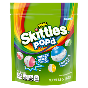 Skittles Pop'd Freeze Dried Sours 5.5 oz. Bag - Visit www.allcitycandy.com for great candy and delicious treats!