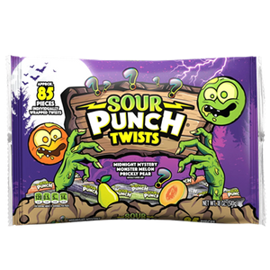 Sour Punch Twists Halloween 3" Wrapped 18 oz. Bag - Visit www.allcitycandy.com for great candy, service and delicious treats.