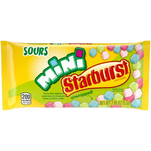 All City Candy Starburst Sours Unwrapped Minis Fruit Chews - 1.85-oz. Bag 1 Pouch Chewy Wrigley For fresh candy and great service, visit www.allcitycandy.com