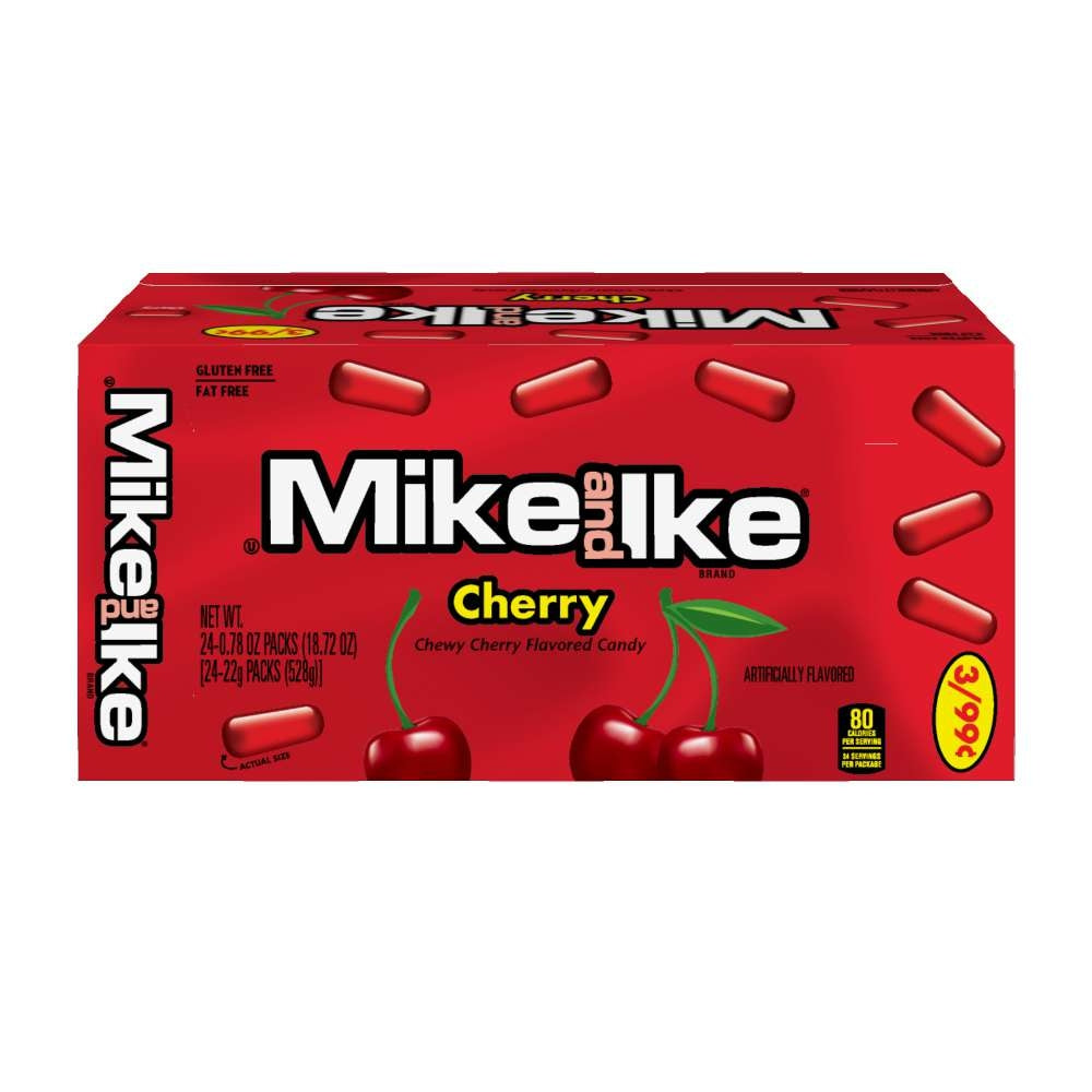 Mike and Ike Cherry 0.78 oz. Box - For fresh candy and great service, visit www.allcitycandy.com