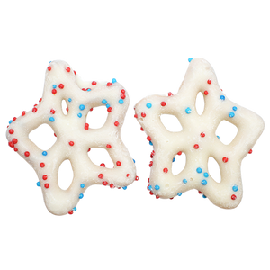 Yogurt Patriotic Star Pretzels - Visit www.allcitycandy.com for fresh candy and great service.