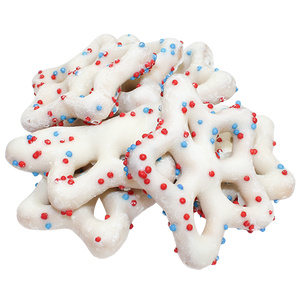 Yogurt Patriotic Star Pretzels - Visit www.allcitycandy.com for fresh candy and great service.