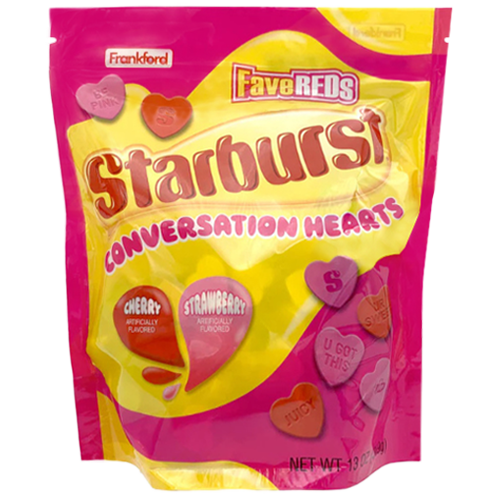 Starburst Fave Red Conversation Hearts 13 oz. Bag visit www.allcitycandy.com for sweet delicious candy treats.
