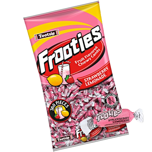 All City Candy Frooties Strawberry Lemonade Chewy Candy - 2.42 LB Bulk Bag Bulk Wrapped Tootsie Roll Industries For fresh candy and great service, visit www.allcitycandy.com