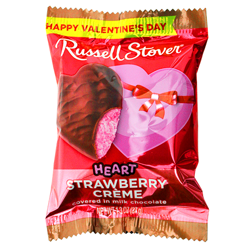 For fresh candy and great service, visit www.allcitycandy.com - Russell Stover Strawberry Creme Milk Chocolate Heart 1.3 oz.