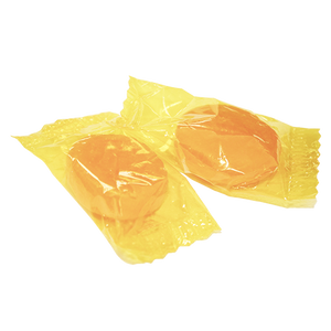 For fresh candy and great service, visit www.allcitycandy.com - Sunrise Butterscotch Disc Wrapped Hard Candy 3 lb. Bulk Bag