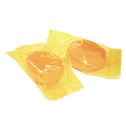 For fresh candy and great service, visit www.allcitycandy.com - Sunrise Butterscotch Disc Wrapped Hard Candy 3 lb. Bulk Bag