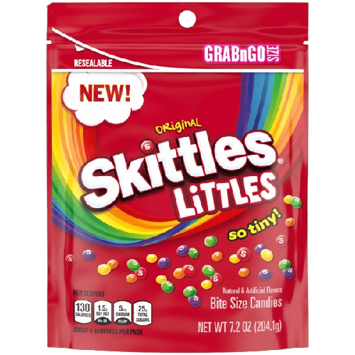 Skittles Original Littles 7.2 oz. Grab n Go Size Bag - For fresh candy and great service, visit www.allcitycandy.com