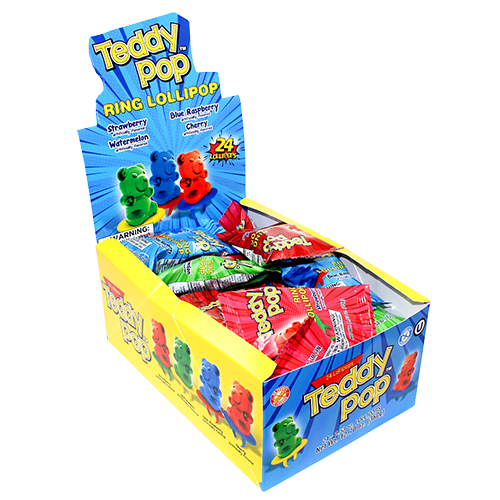 テディ POP Teddy Pop Assorted Ring Lollipops – Fruity Wearable Candy Fun