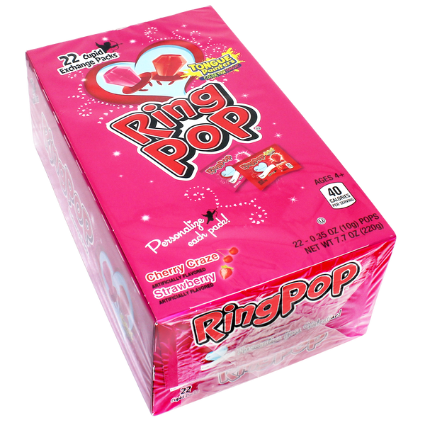 Ring Pop Valentine Candy Lollipops, 22 Count Box - All City Candy