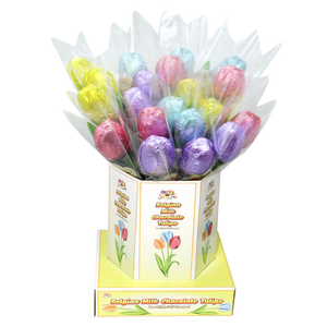 Albert's Belgian Milk Chocolate Foil Wrapped Tulip 0.53 oz. - For fresh candy and great service, visit www.allcitycandy.com