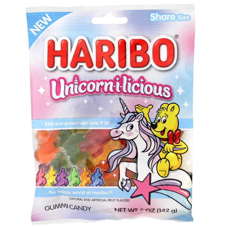 Haribo Unicorn-i-licioius Gummi Candy Bag - For fresh candy and great service, visit www.allcitycandy.com