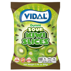 Vidal Gummi Sour Kiwi Slices 2.96 oz. Bag - All City Candy